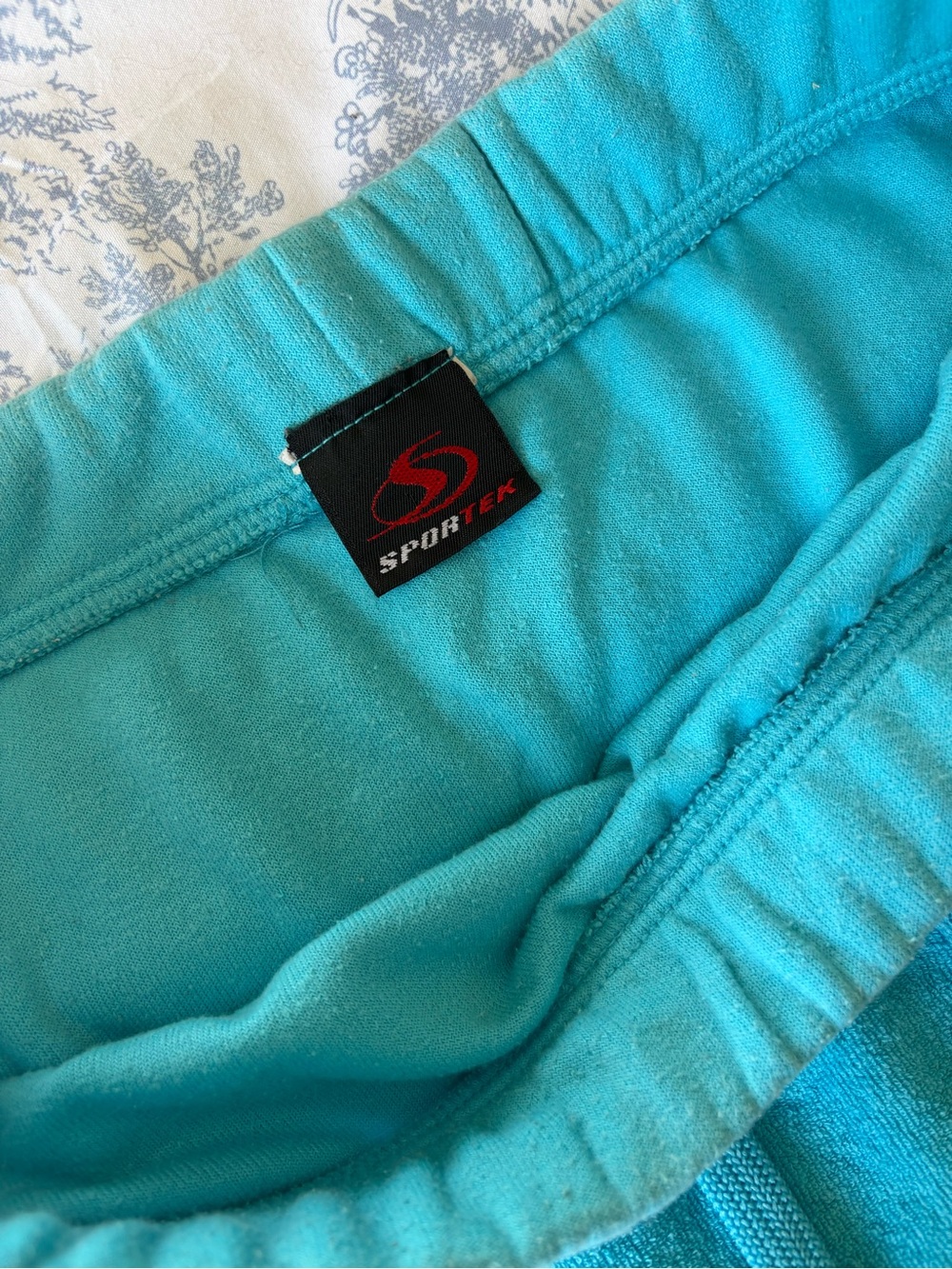 Terry Drawstring Mini Skirt in Teal - Picture 3 of 3